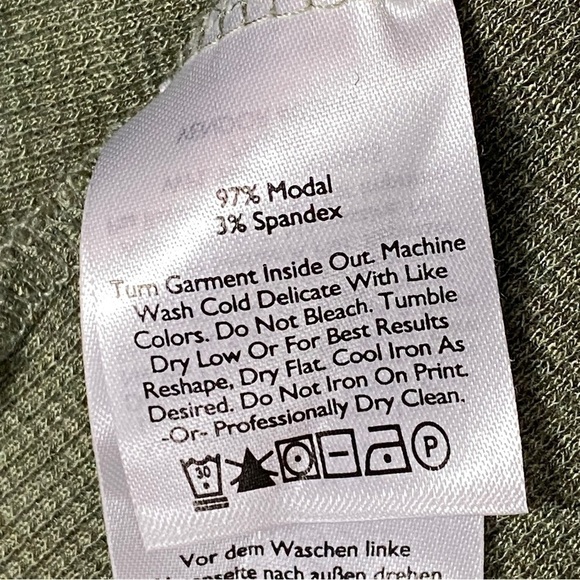 Eddie Bauer Cross Front Thermal Shirt XS Green Three Quarter Sleeve - Picture 6 of 10